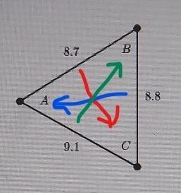 Order the angles of the triangle from smallest to largest. B C 8.7 B А 8.8 9. o Note-example-1