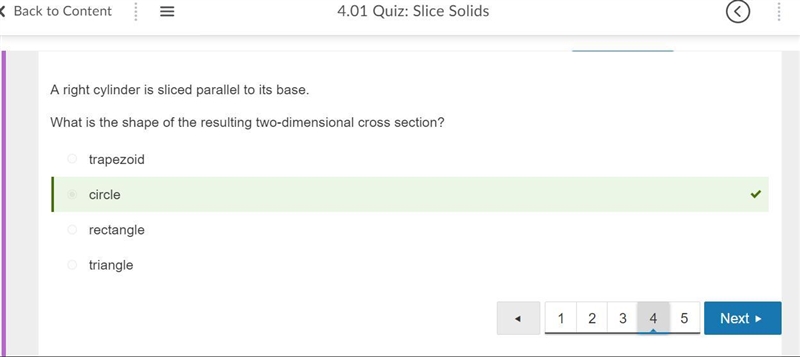 A right cylinder is sliced parallel to its base. What is the shape of the resulting-example-1