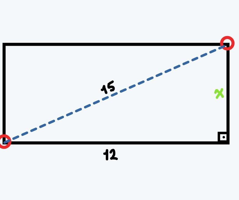 A mouse has made holes in opposite corners of a rectangular kitchen. The width of-example-1