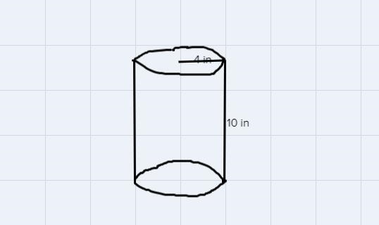 A right circular cylinder has a height of 10 in. and a radius two-fifths it's height-example-1