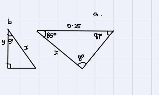 Two ships 1/4 miles apart estimate ocean depth. To do this, ship A sends a sonar beam-example-2