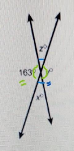 HELP ME OUT PLS!!!! What is the measure of Angle y in this figure? A) 163° B) 27° C-example-1