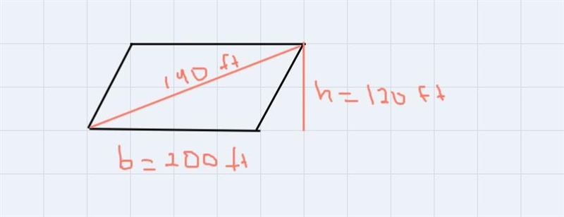 a parking lot is constructed in the shape of a parallelogram if the base is 200 in-example-1