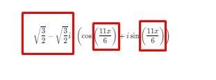 Divide. 9(cos(11π/6) +sin(11π/6))3√3(cos(π/4) +i sin(π/4)) Enter your answer by filling-example-1