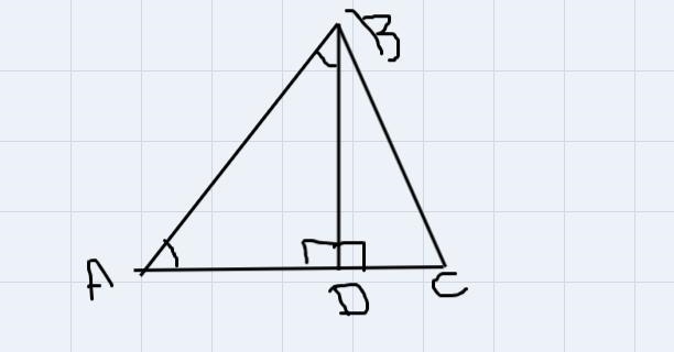 BD is the altitiude to △ABC, ∠A=6x-1, ∠ABD=9x+1, and ∠C=5x-5. Find the value of x-example-1