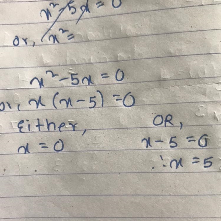 X squared minus 5x equals 0-example-1