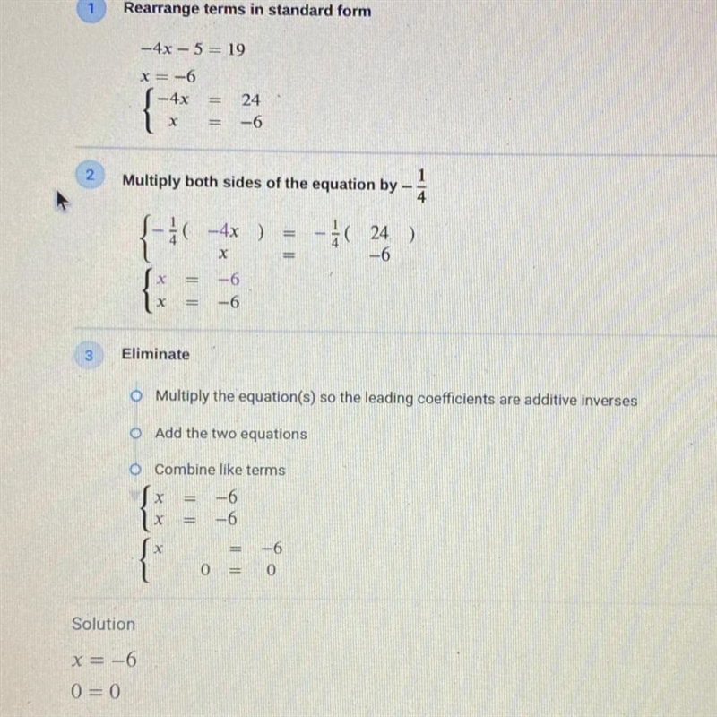 -4x - 5 = 19 ; x = -6-example-1