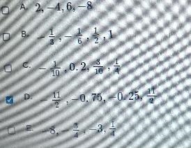 Choose each group of numbers that are ordered correctly from least to greatest. A-example-2