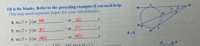 Please help with 4-6 they are all related to the same circle-example-1