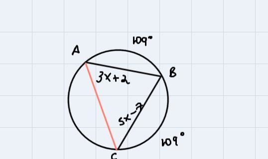 Arcs andALGEBRA Find the value of x in each circle.1.384x+10=384x=28QX=74x + 10MР-example-2