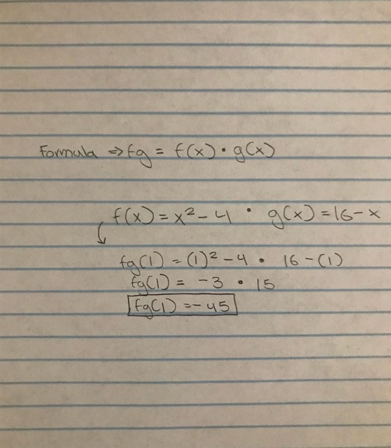 Let ​f(x)=x^2−4 and ​g(x)=16−x. Perform the composition or operation indicated. ​(fg-example-1