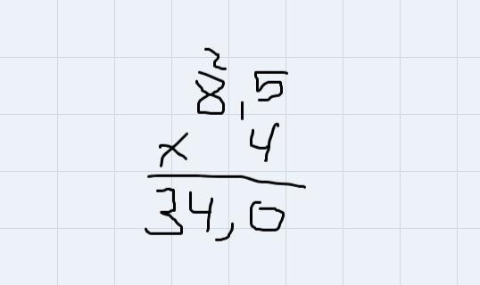 Find each product 8.5 x 4-example-1