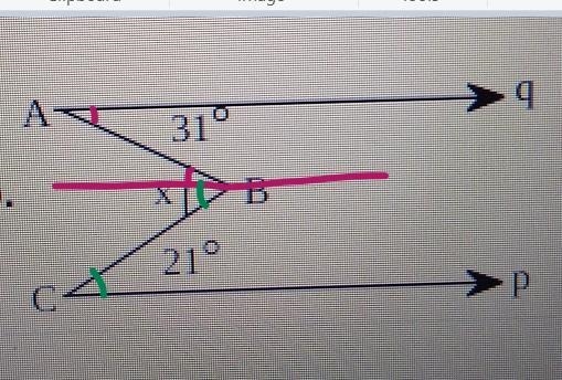 Solve for x, given that q || p and s || r, respectively.-example-1