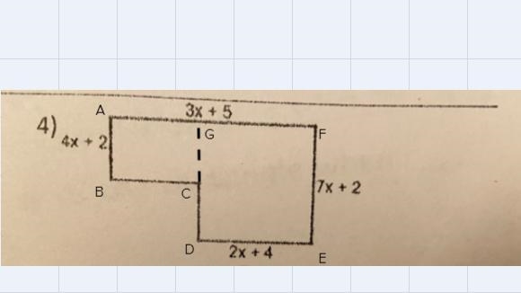 Write an expression to represent the area for figure in #4.Simplify the expression-example-1