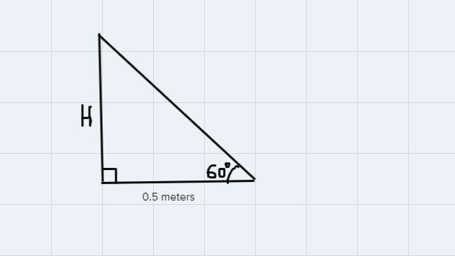 An ant is located half a meter from the bottom of a wall. When she aims the top of-example-1