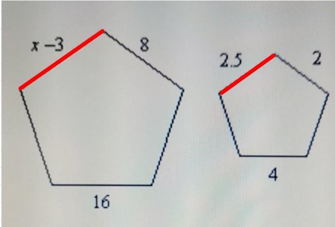 The polygons are similar, but not necessarily drawn to scale. Find the value of x-example-1