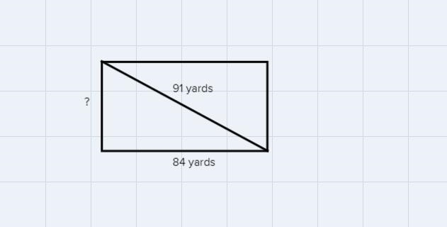 5 pointsQUESTION 3. The diagonal of a rectangle measures 91 yards. What is thewidth-example-1