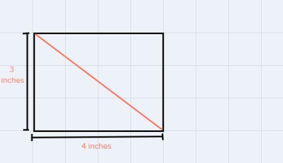 A model television is 3 inches by 4 inches. What is the length of the diagonal from-example-1