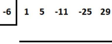 Divide the polynomial using synthetic division(p^4 +5p^3 - 11p^2 – 25p +29) ÷ (p+6)-example-5