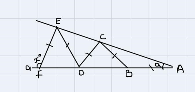 A series of isoceles triangles are drawn between two red line segments, a=9, work-example-1