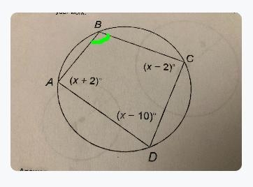 Quadrilateral ABCD is inscribed in a circle. find the measure of each of the angles-example-1