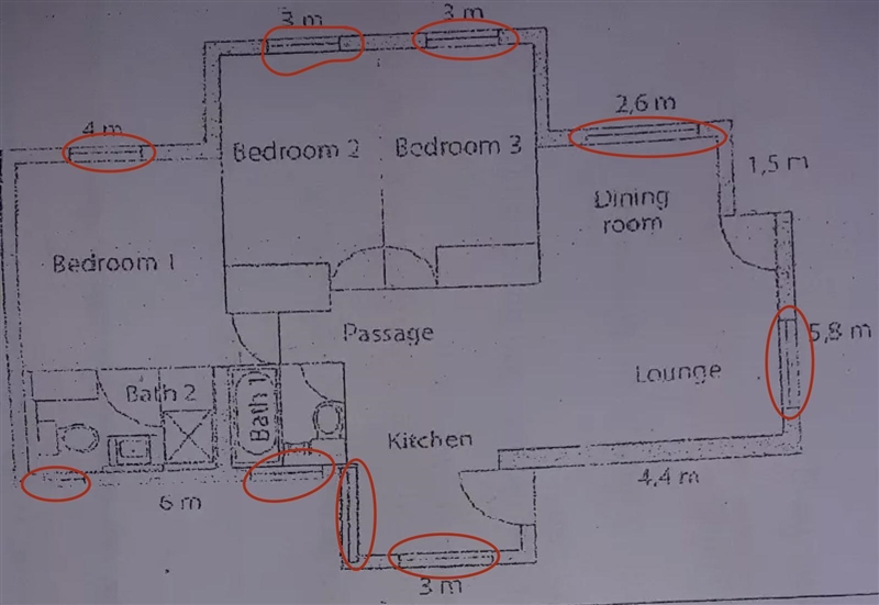 QUESTION 1 Below is the image of a plan of a house. Use the plan to answer the following-example-1