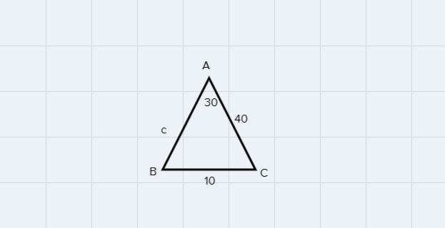 If A=30° b=40 ft, a=10ft explain why this triangle has no solution-example-1