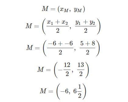 What is the midpoint of the segment? (-6, 5) and (-6, 8)-example-1