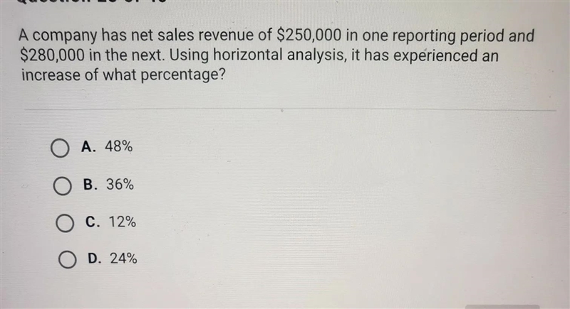 A company has net sales revenue of $250,000 in 1 reporting period And $280,000 in-example-1