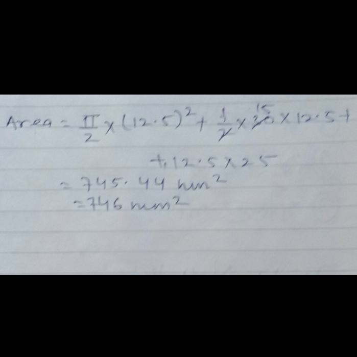 Find the area of the figure. Round to the nearest hundredth where necessary. 55 mm-example-1