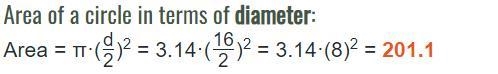 What is the area of the circle shown below? A circle with radius 8 centimeters. a-example-1