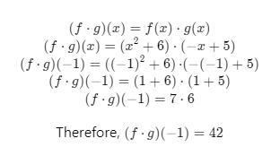 Consider the following functions.Step 3 of 4: Find (f g)(-1). Simplify your answer-example-1