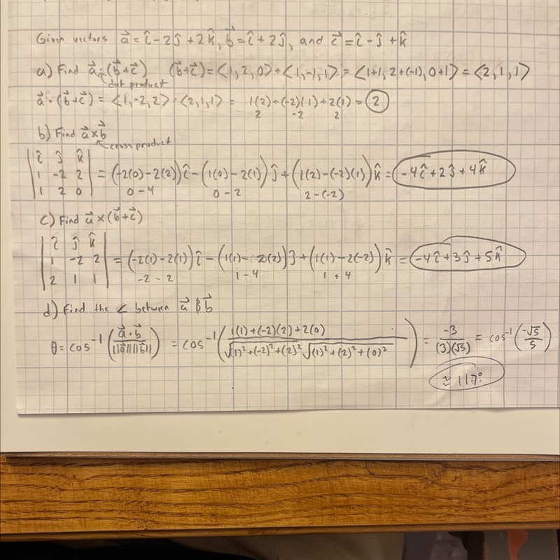 Q2) If a =î-2ĵ+2k, b = î+2j, and 2 =î -ĵ+k: a. Find a (b + c). b. Find a x b. C. Find-example-1