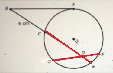 AB is tangent to circle Q at point A, BE is a secant segment, and FG is a chord BC-example-1