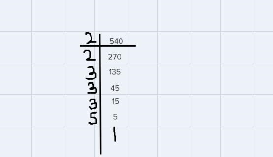 Factor 540 into product of prime factors-example-1