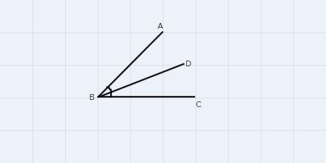 BD bisects ZABC. Solve for x and find m ZABC.mZABD = 9x - 8. mZCBD=6x + 1XmZABC=°Enter-example-1