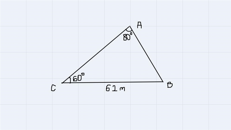 A bridge AB is to be built across a river. The point C is located 62m from B, and-example-1