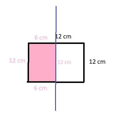 A square is cut into two identical rectangles. Find the perimeter of each rectangle-example-1