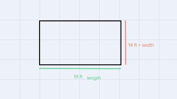 3. Calculate the area of the rectangle. 19 ft 14 ft-example-1