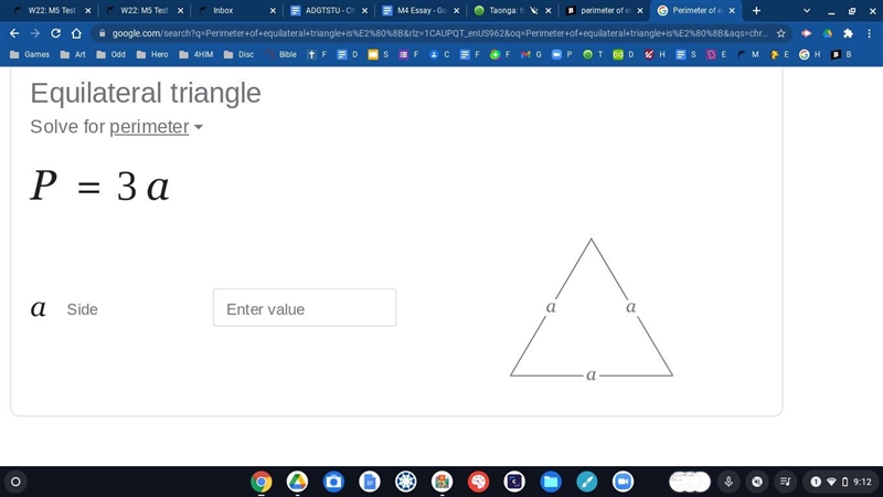 Perimeter of equilateral triangle is​-example-1