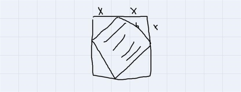 The image below shows a square inscribed inside a square. The vertices of the gray-example-1