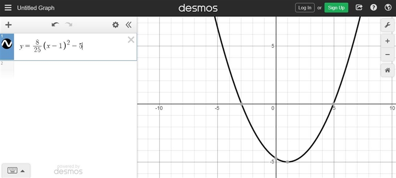 Number 1 only : find an equation of the form y-k=a(x-h)^2 with vertex (1, -5) and-example-1