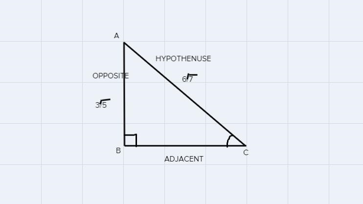 Suppose you have a right triangle called AABC where B is the right angle. If AB = 3√5and-example-1