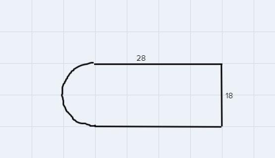 A rose garden is formed by joining a rectangle and a semicircle. The rectangle is-example-1