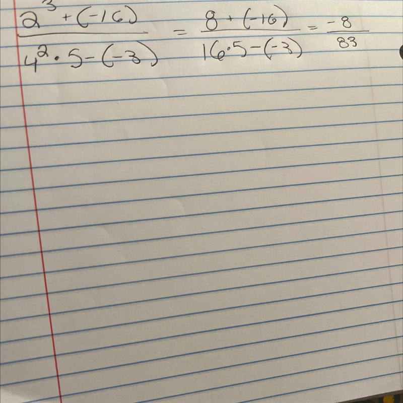 2^3 + (-16) / 4^2 x 5 - (-3)-example-1