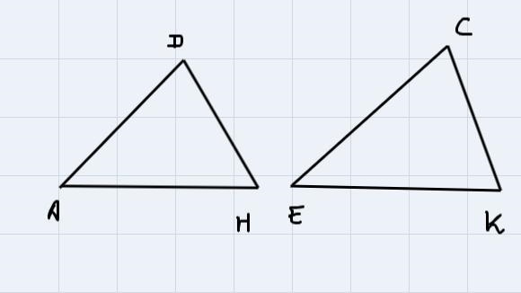 Identify the segments that are parallel, if any, if ∠ADH≅∠ECK.A. AD¯¯¯¯¯¯¯¯ || CB-example-1