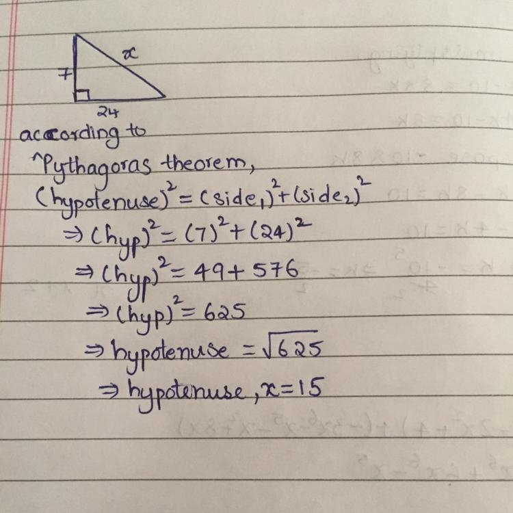 What is the length of the unknown side of the right triangle usingthe Pythagorean-example-1