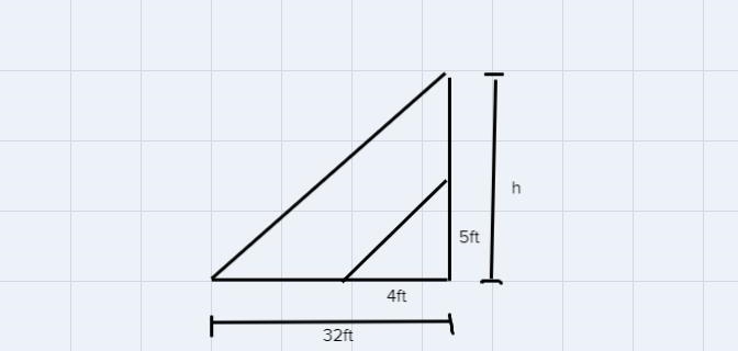 The mast on Corey's sailboat casts a32 feet long shadow. A 5-foot tal manstanding-example-1