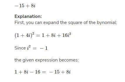 HELP ASAP!!! Find the square of 1-4i.-example-1