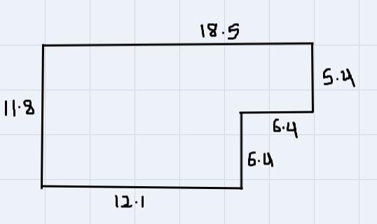 Meg plans to build a fence around her yard. She draws this diagram of the yard.How-example-1